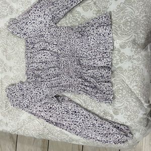Purple and white off the shoulder blouse from Marshall’s